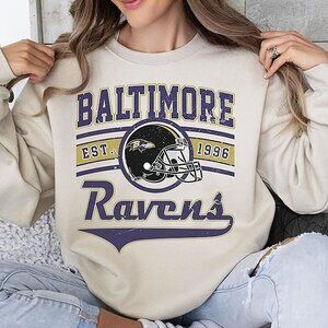 Baltimore Football Sweatshirts Ravens Fan Gift Crewneck Retro NFL Style 79